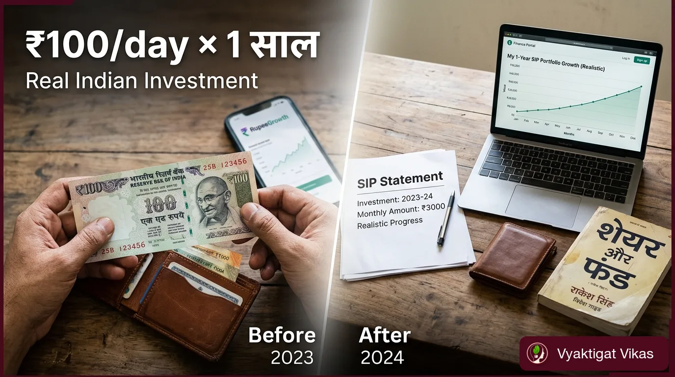 ₹100/Day Invest Ka 1 Saal Ka Result — Honest Math, | Vyaktigat Vikas