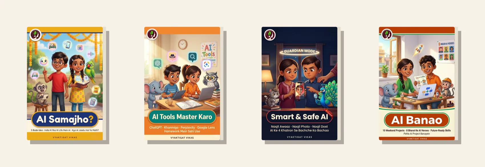AI Mastery Junior — 4 Hinglish AI Books for Kids