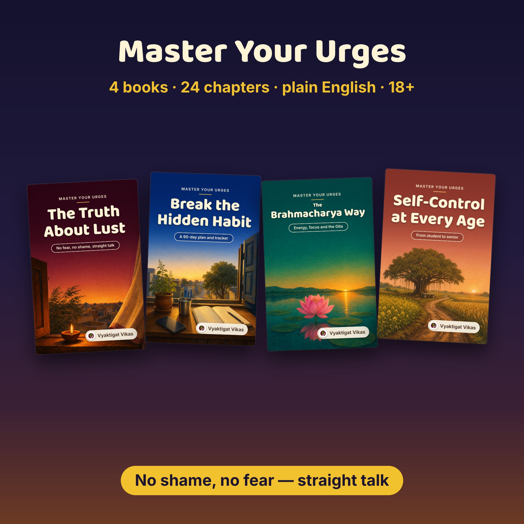 Master Your Urges, English, set of 4 books