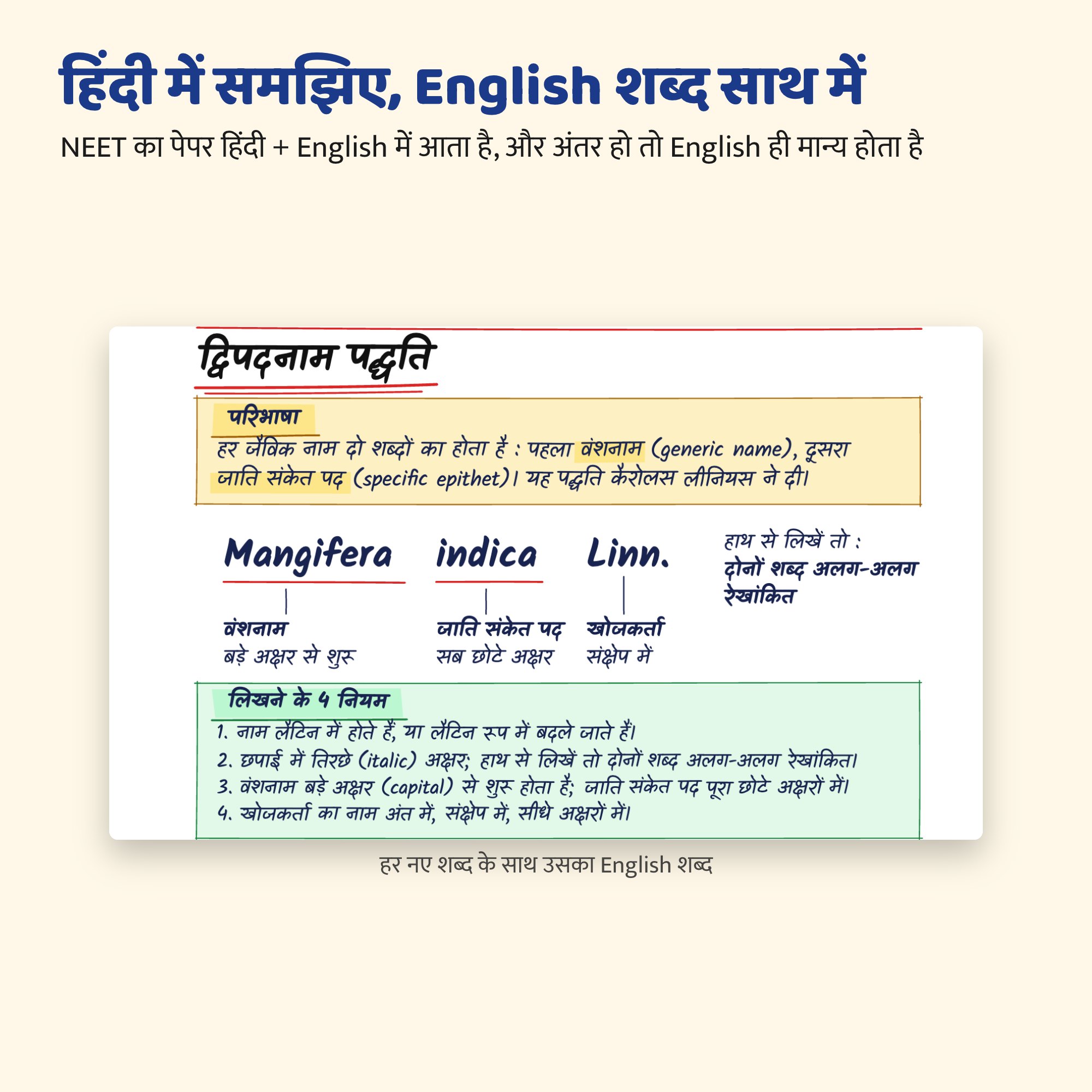 हिंदी में समझिए, English शब्द साथ में
