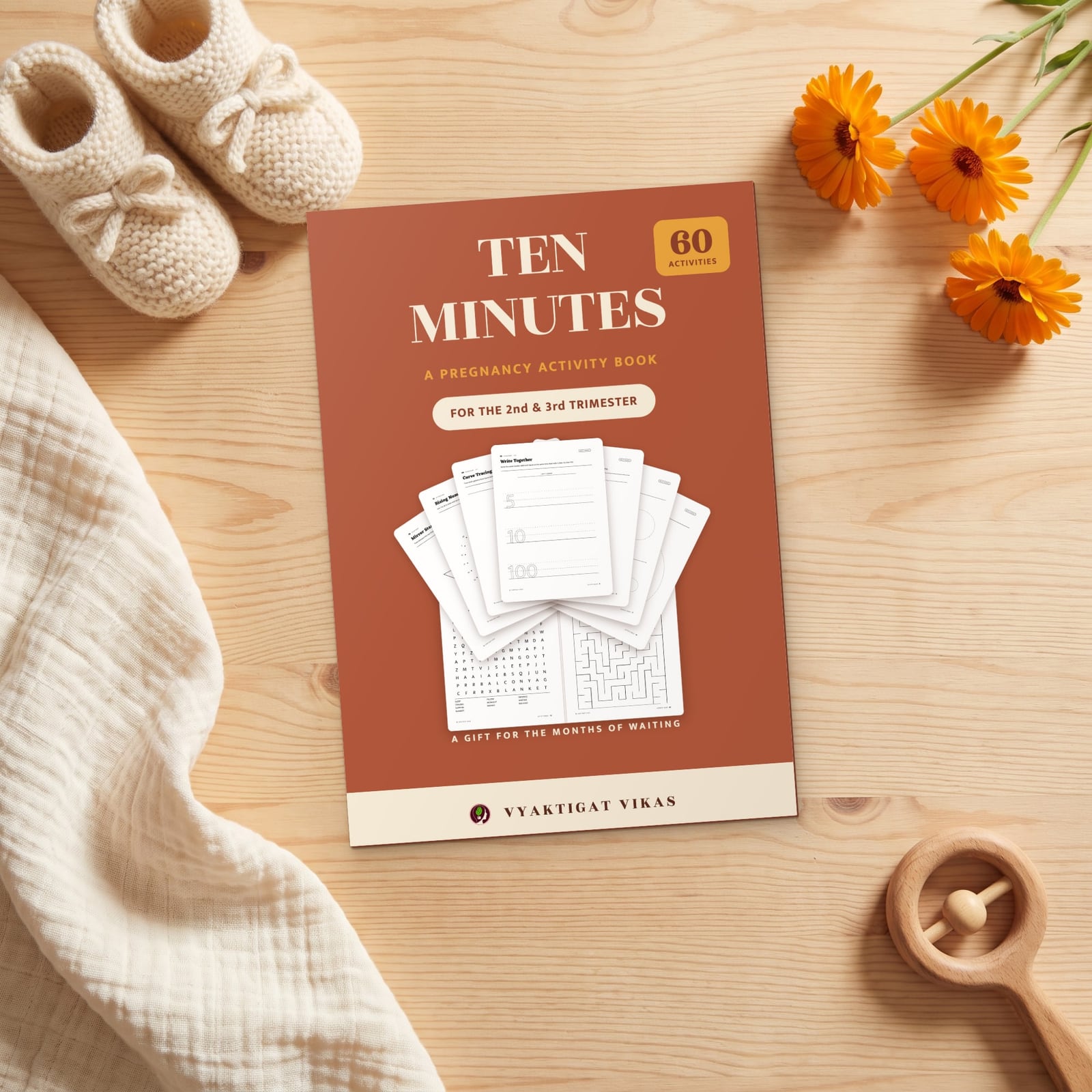 The Ten Minutes book, closed, on a table in warm light