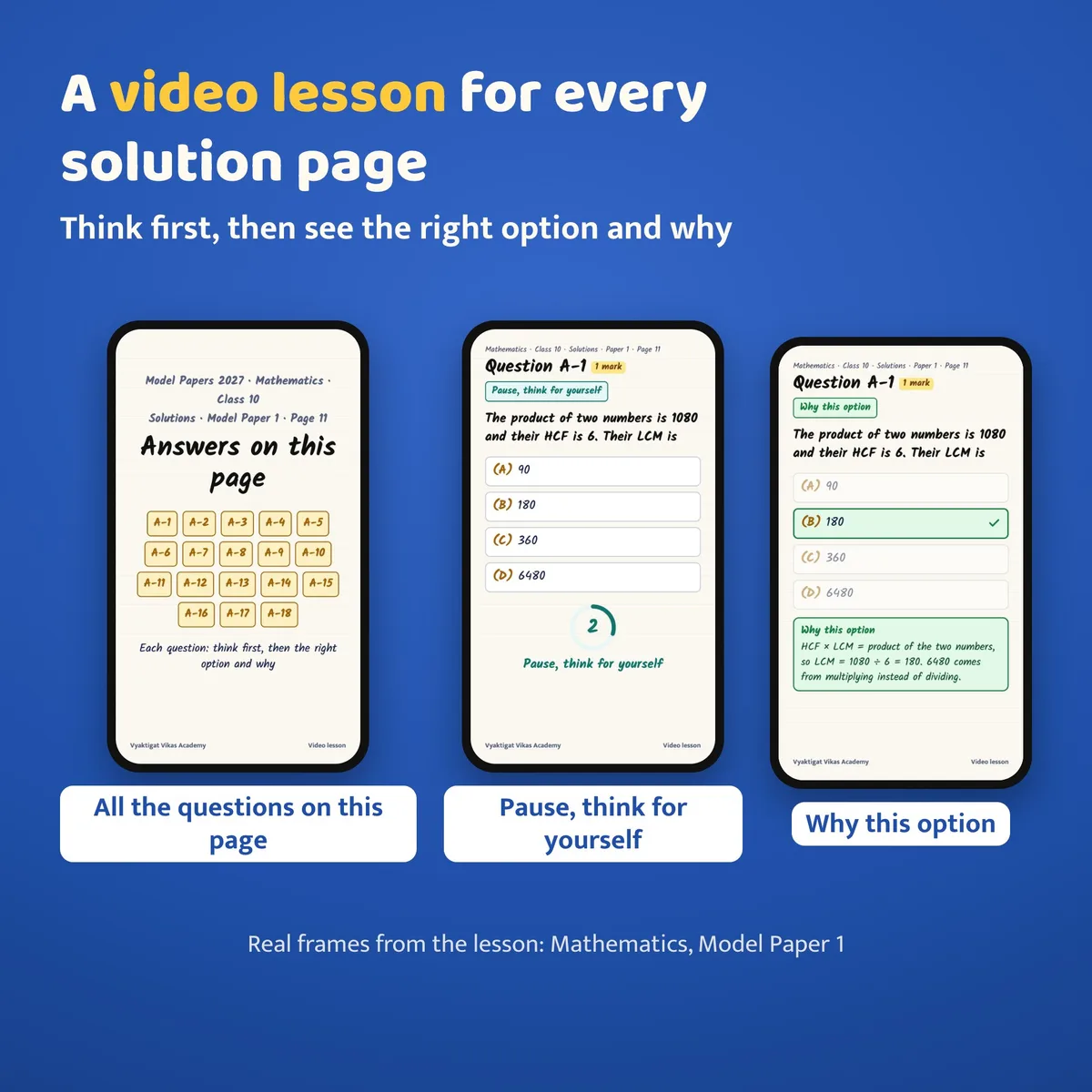 A video lesson for every solution
